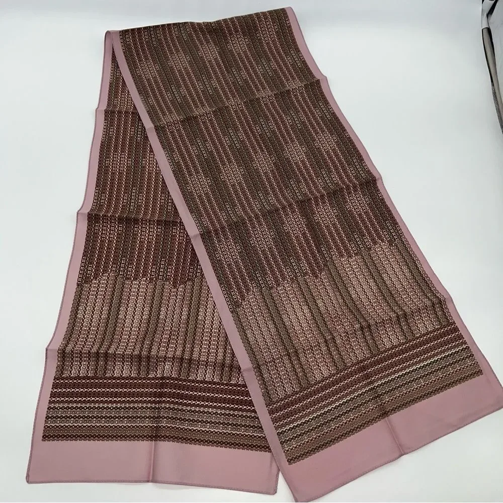 Lot of 3 Elegant Multicolor Silky Long Scarves Blue/Tan/Mauve
